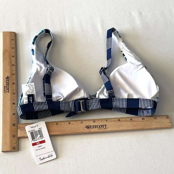 Splendid Bikini Top Adrift RSC Halter Bra Swimwear SP10230 Navy Floral Prints XS - Picture 10 of 16